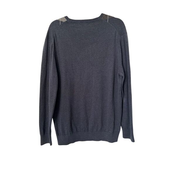 Claiborne Shirt Men's XL Argyle Diamond V-Neck 100% Cotton Long Sleeve Sweater - Picture 5 of 10